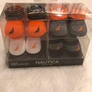 Nautica infant booties socks 0-6 months NWT